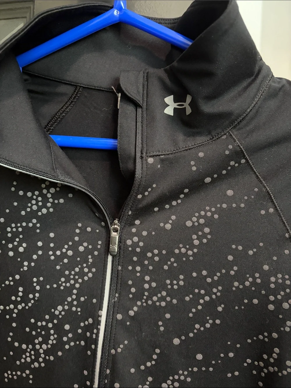 Under Armour Black Quarter-Zip Pullover with Silver Dot Print